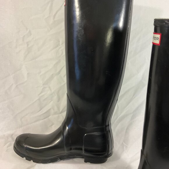Hunter Original Tall Black Gloss Rain Boots, UNISEX, SIZES: 7M/8F - Picture 2 of 11